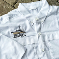 Button Down Custom Embroidered Solar Performance Short Sleeve Fishing Shirt