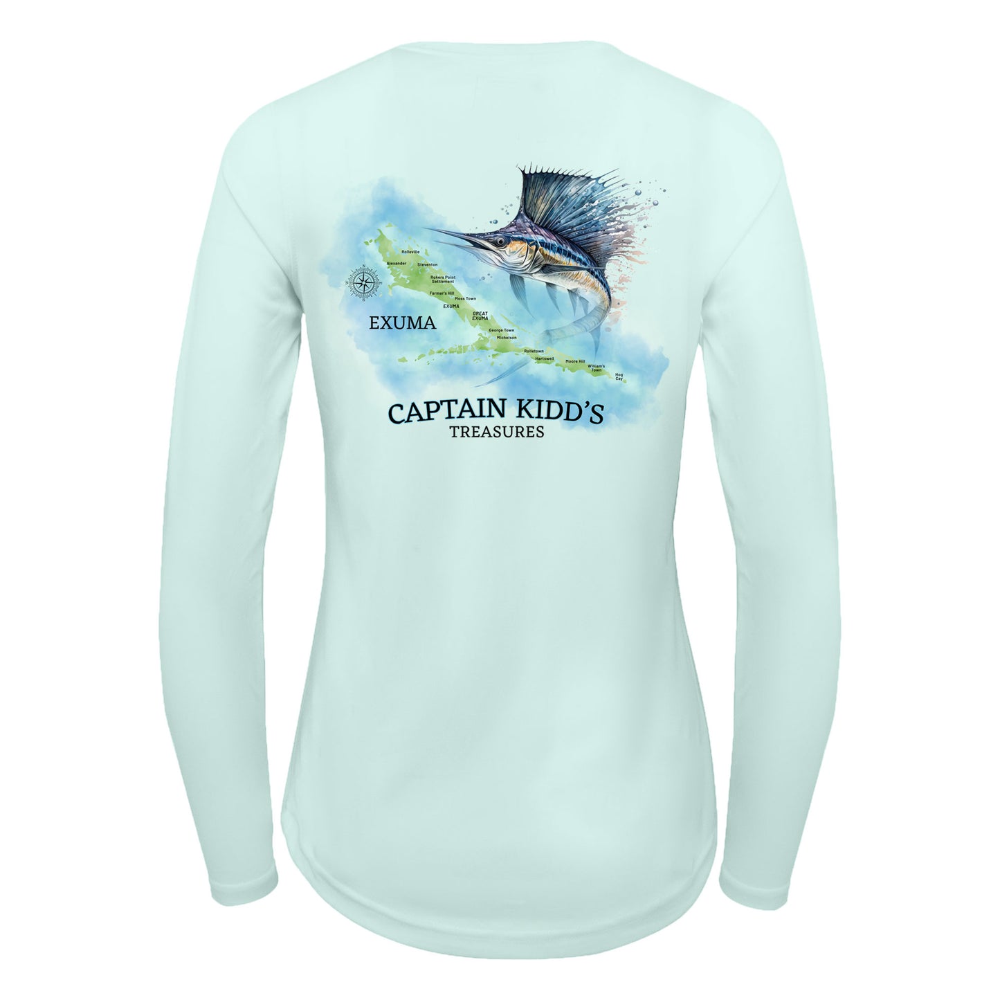Exuma Sea Turtle Watercolor Map | Recycled Solar Performance