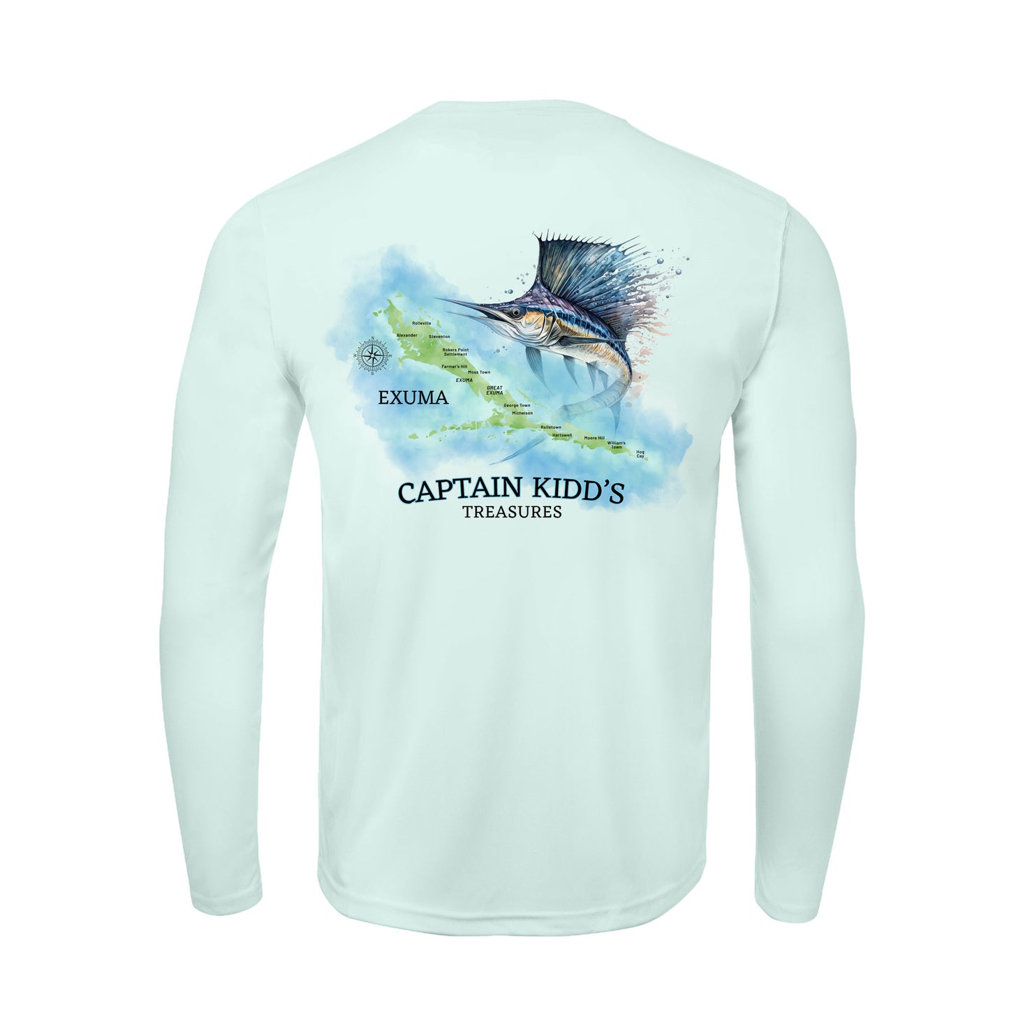 Exuma Sea Turtle Watercolor Map | Recycled Solar Performance