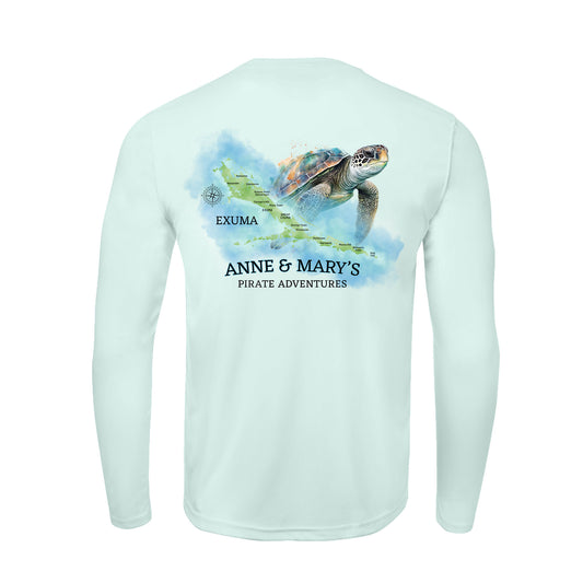 Exuma Sea Turtle Watercolor Map | Recycled Solar Performance