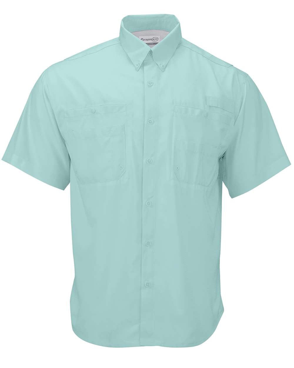 Button Down Custom Embroidered Solar Performance Short Sleeve Fishing Shirt