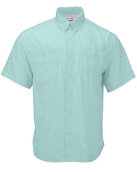Button Down Custom Embroidered Solar Performance Short Sleeve Fishing Shirt
