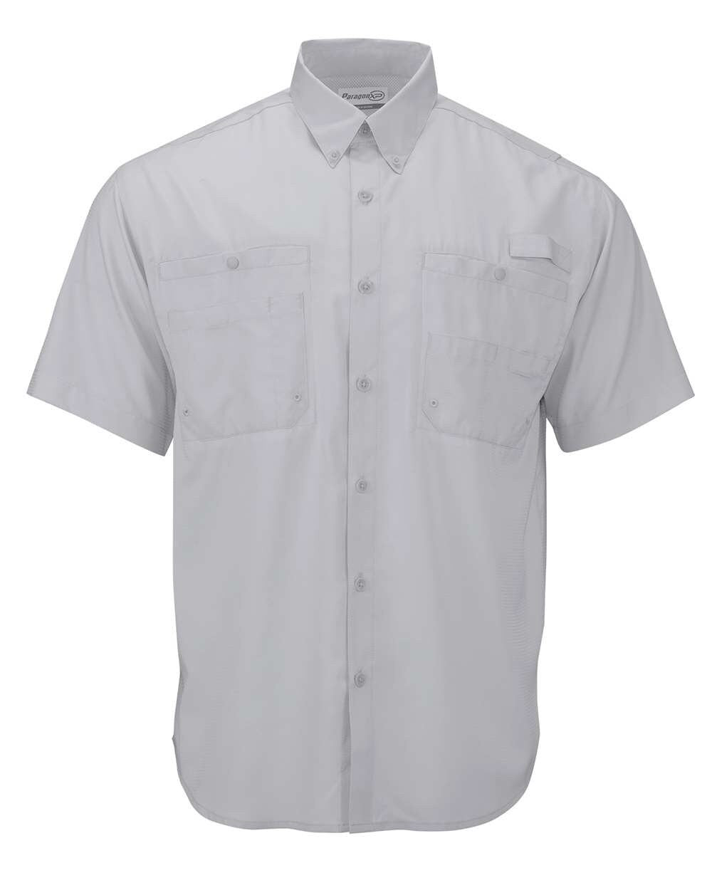 Button Down Custom Embroidered Solar Performance Short Sleeve Fishing Shirt