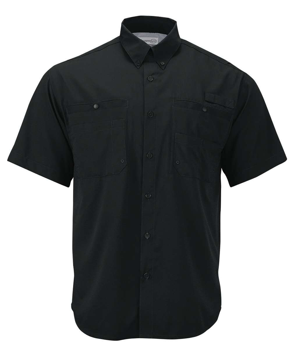 Button Down Custom Embroidered Solar Performance Short Sleeve Fishing Shirt
