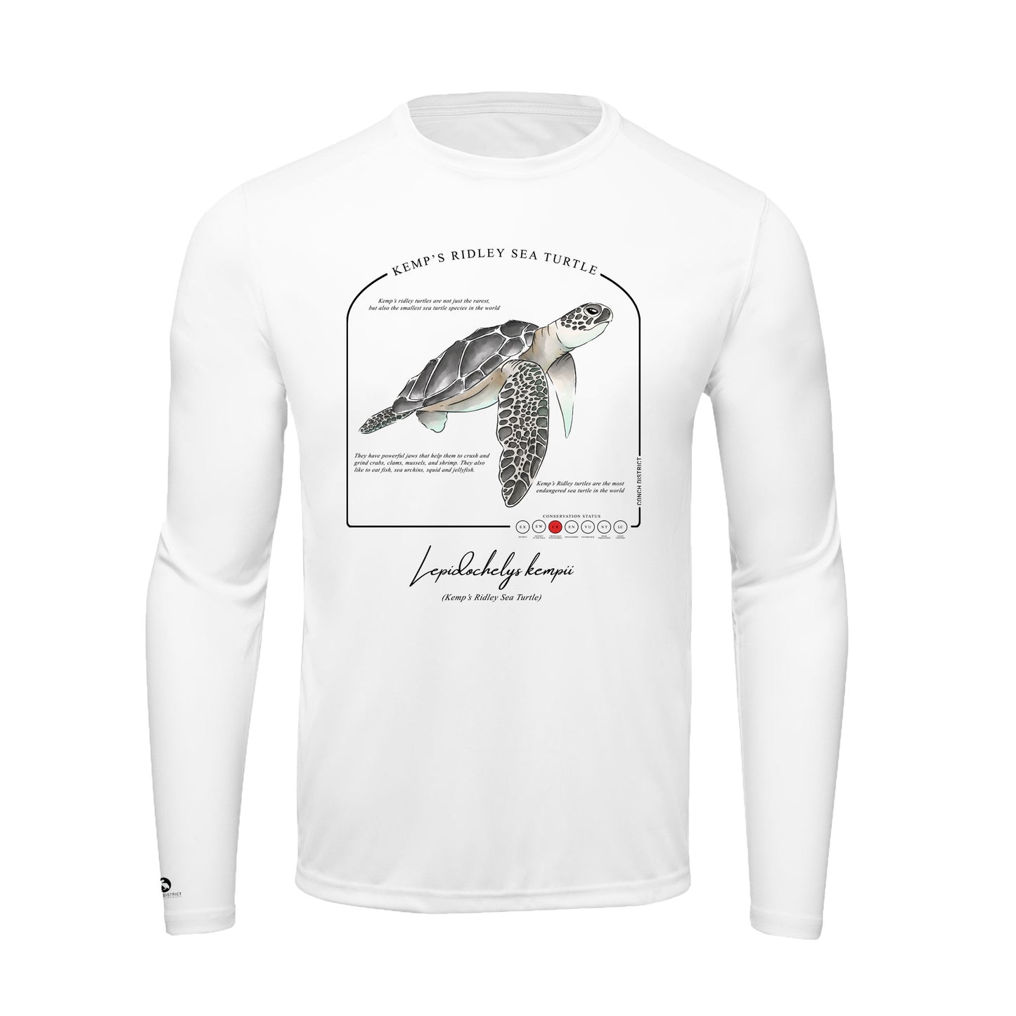 Kemps Ridley Sea Turtle Conservation Status shirt | Mens Recycled Solar Performance