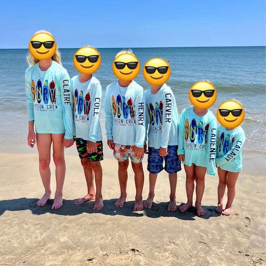 Custom SURF Crew UPF50+ Shirt – Personalized Group Name