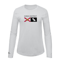 Conch District Florida Flag Logo Tee | Womens Recycled Solar Performance