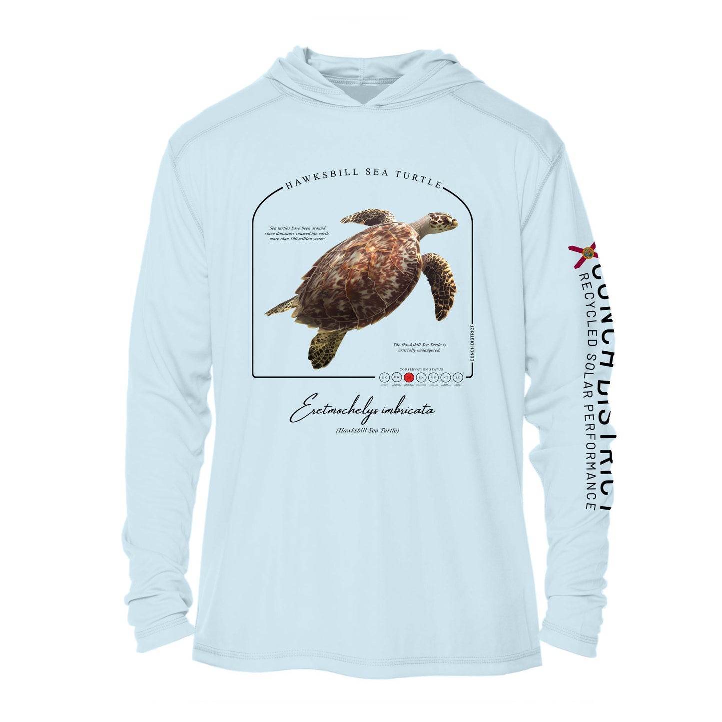 Hawksbill Sea Turtle Conservation Status UPF 50+ Sun Protection Hoodie Youth
