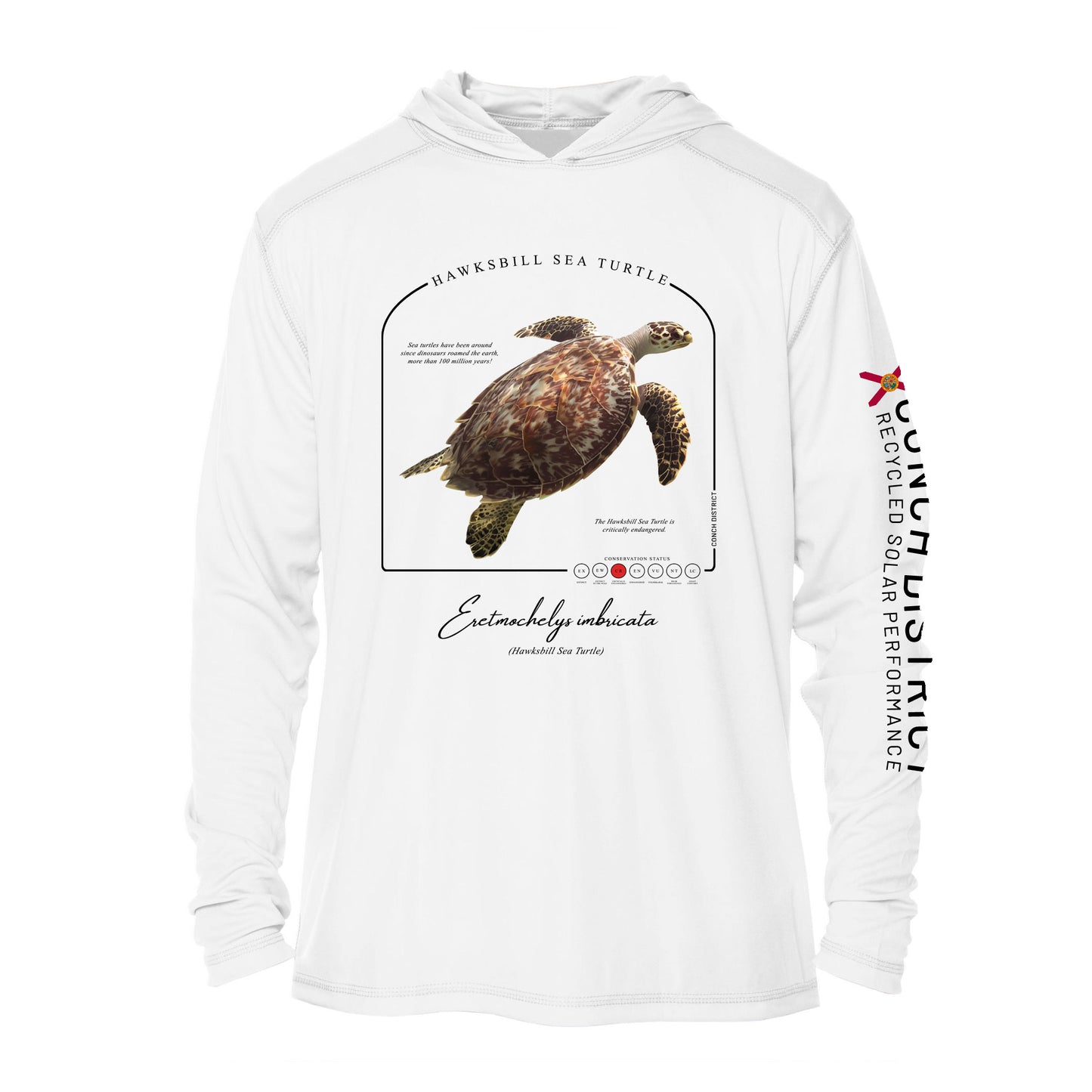 Hawksbill Sea Turtle Conservation Status UPF 50+ Sun Protection Hoodie Youth