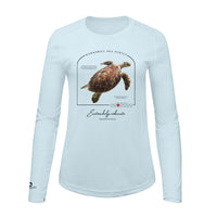 Hawksbill Sea Turtle Conservation Status Shirt | Womens Recycled Solar Performance