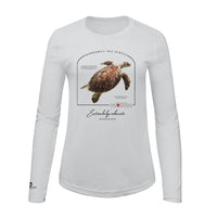 Hawksbill Sea Turtle Conservation Status Shirt | Womens Recycled Solar Performance