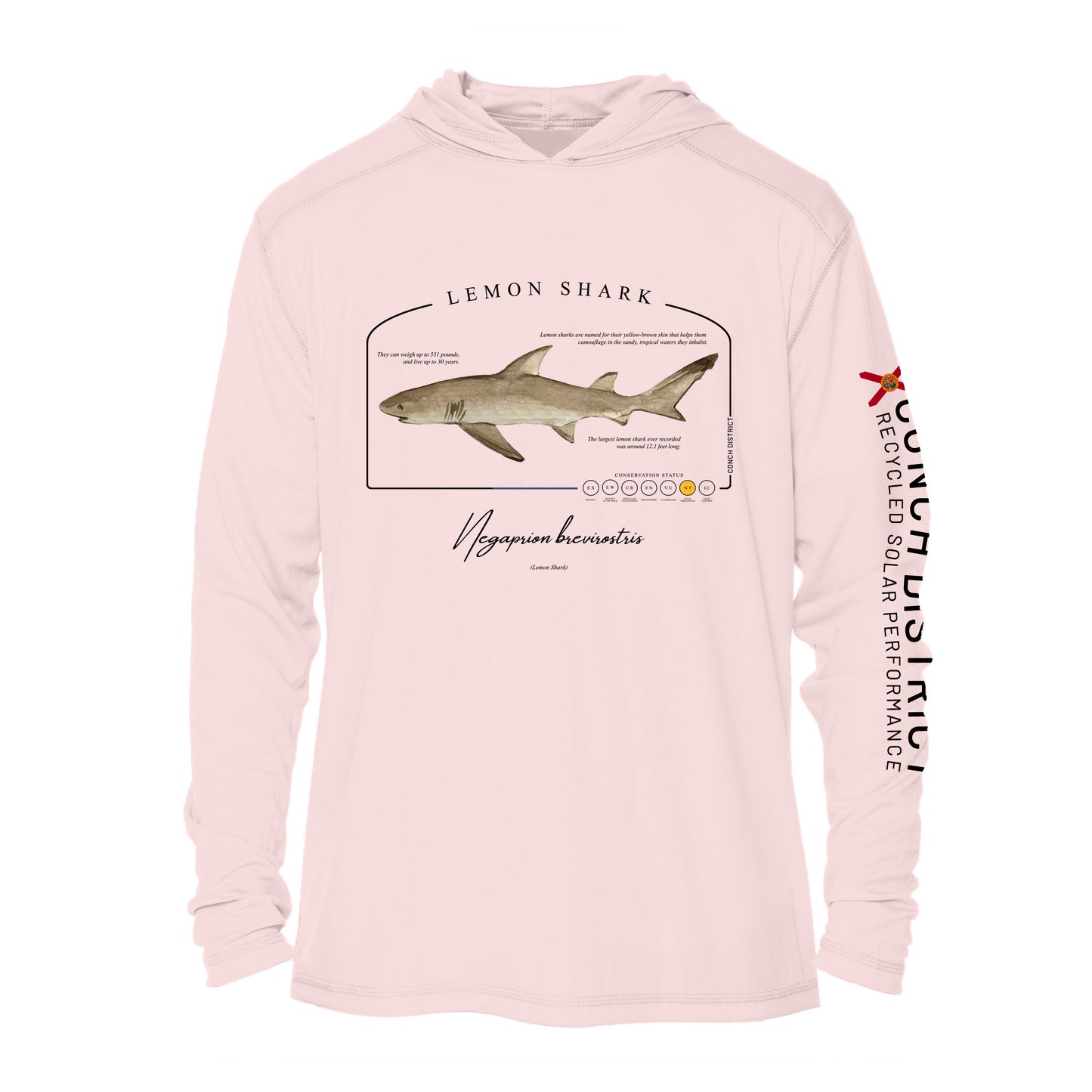 Lemon Shark Conservation Status UPF 50+ Sun Protection Hoodie Youth