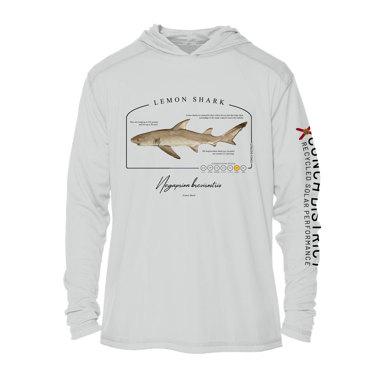 Lemon Shark Conservation Status UPF 50+ Sun Protection Hoodie Youth