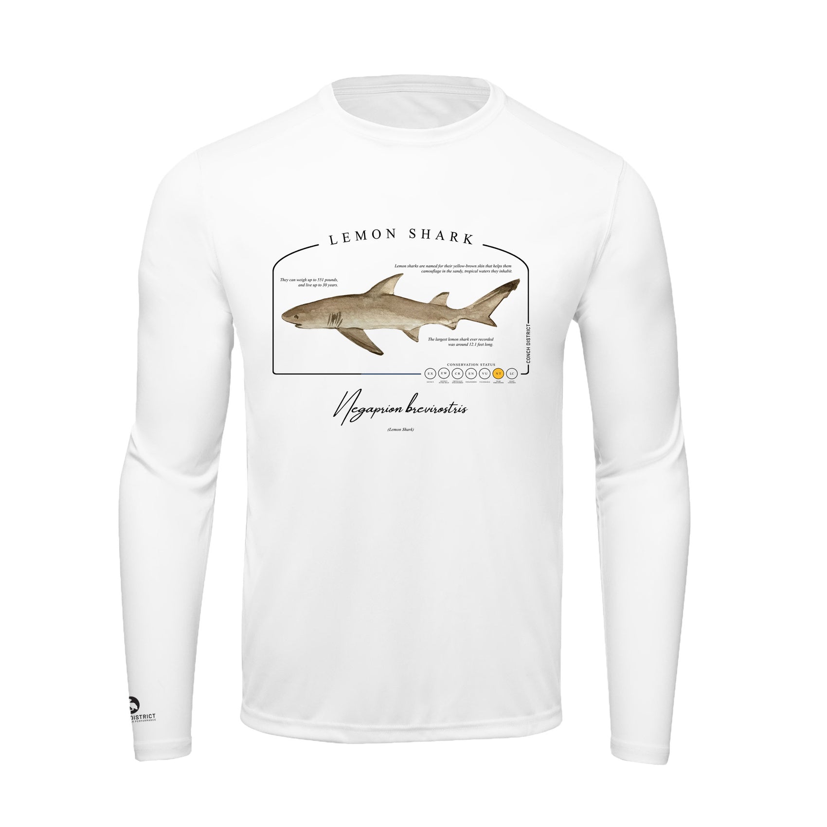 Lemon Shark Conservation Status Shirt | Mens Recycled Solar Performance
