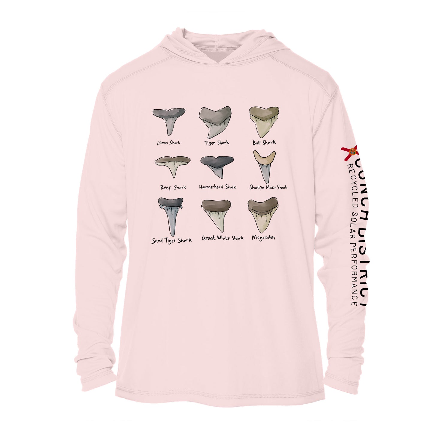 Shark Tooth Identification UPF 50+ Sun Protection Hoodie Youth