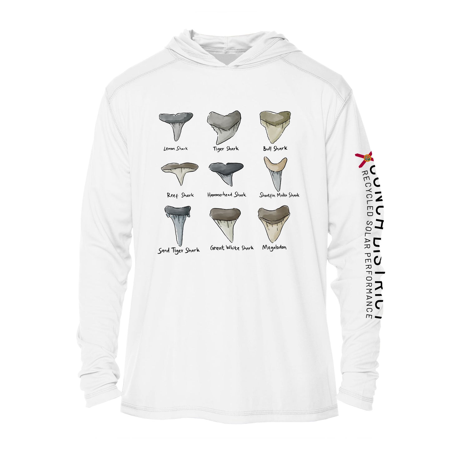 Shark Tooth Identification UPF 50+ Sun Protection Hoodie Youth