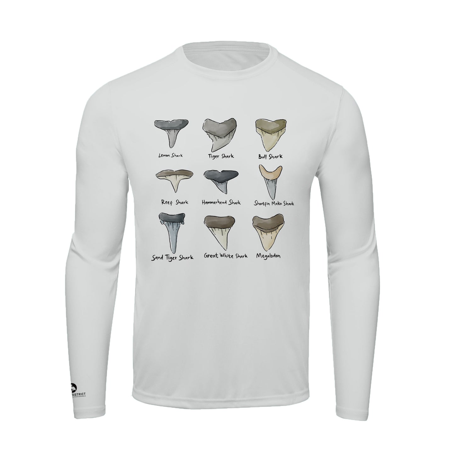 Shark Tooth Identification Shirt | Mens Recycled Solar Performance