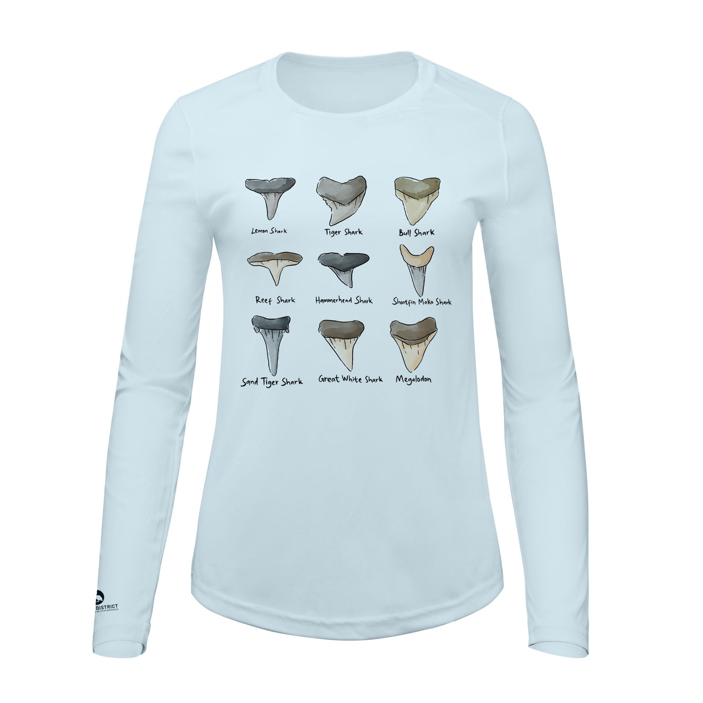 Shark Tooth Identification Shirt | Womens Recycled Solar Performance