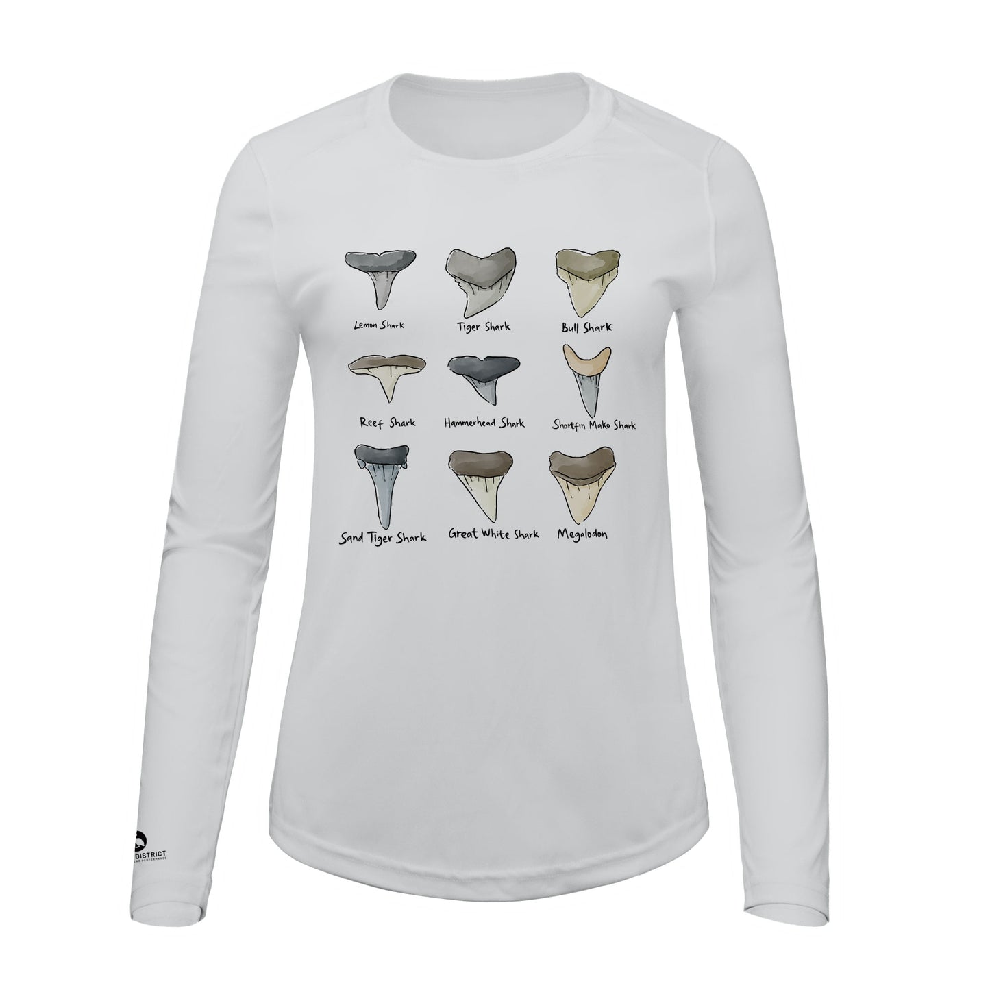 Shark Tooth Identification Shirt | Womens Recycled Solar Performance