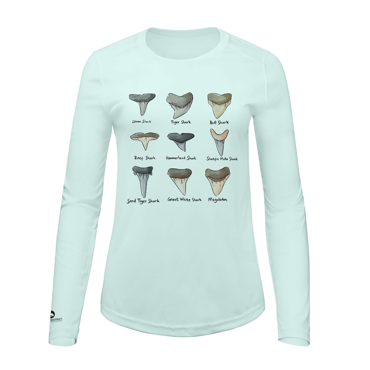 Shark Tooth Identification Shirt | Womens Recycled Solar Performance