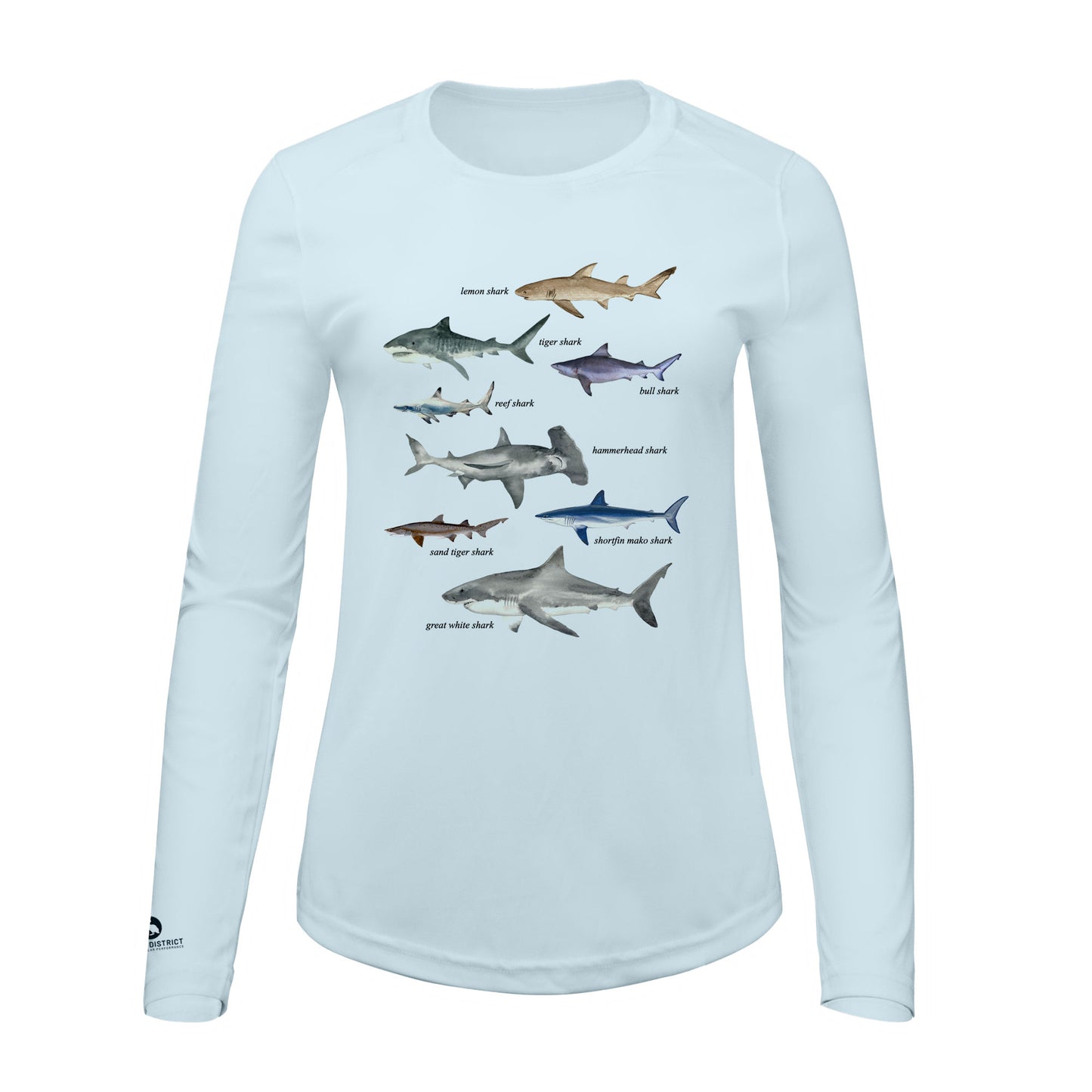 Types of Sharks Shirt | Womens Recycled Solar Performance
