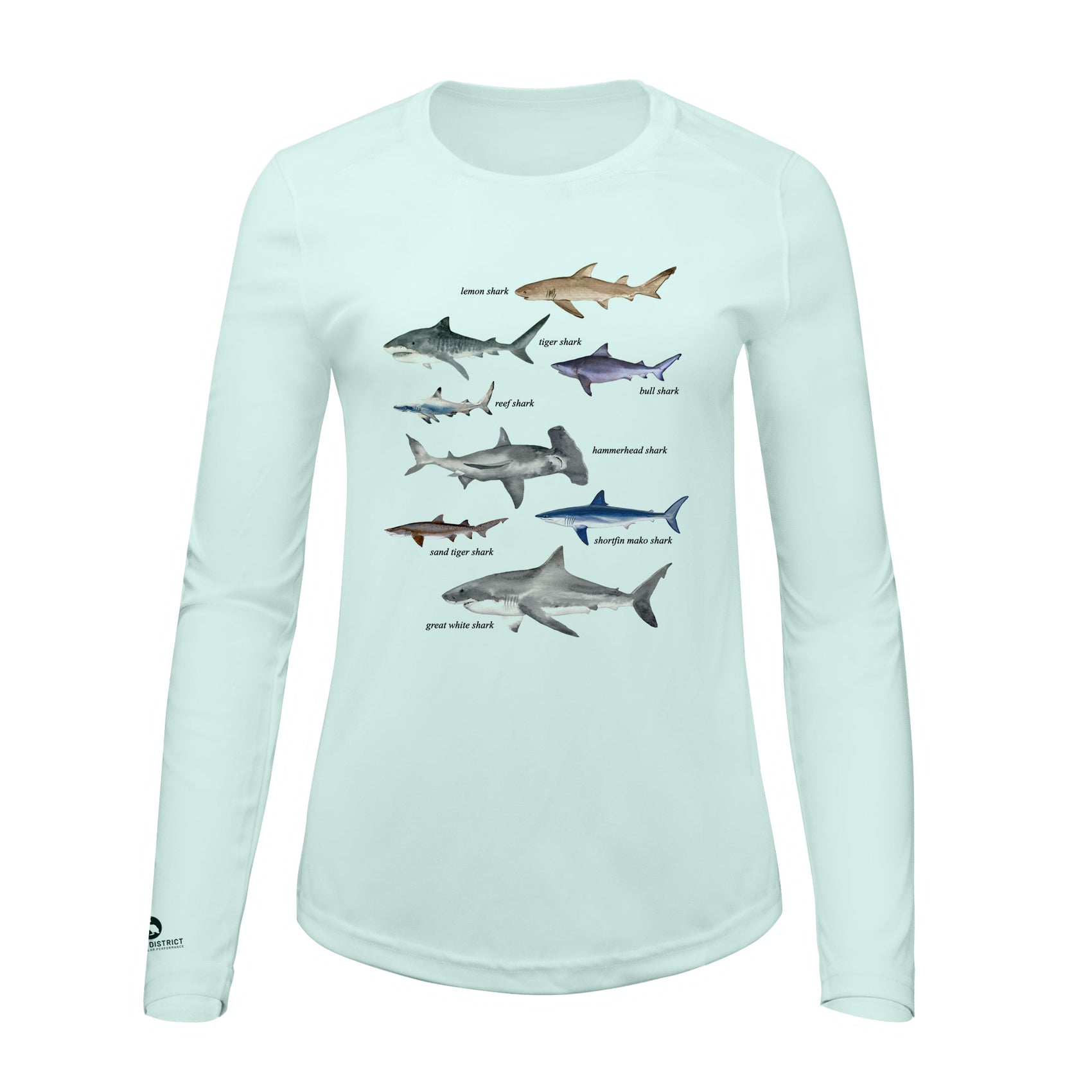 Types of Sharks Shirt | Womens Recycled Solar Performance