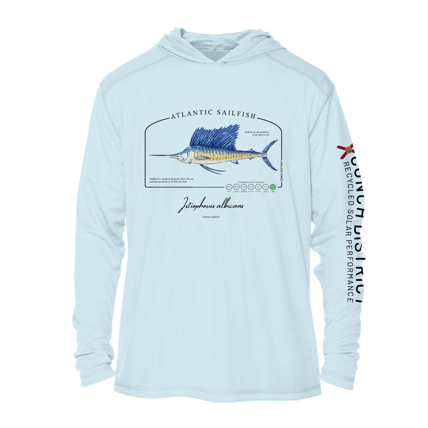 Atlantic Sailfish Conservation Status Hoodie | Mens Recycled Solar Performance
