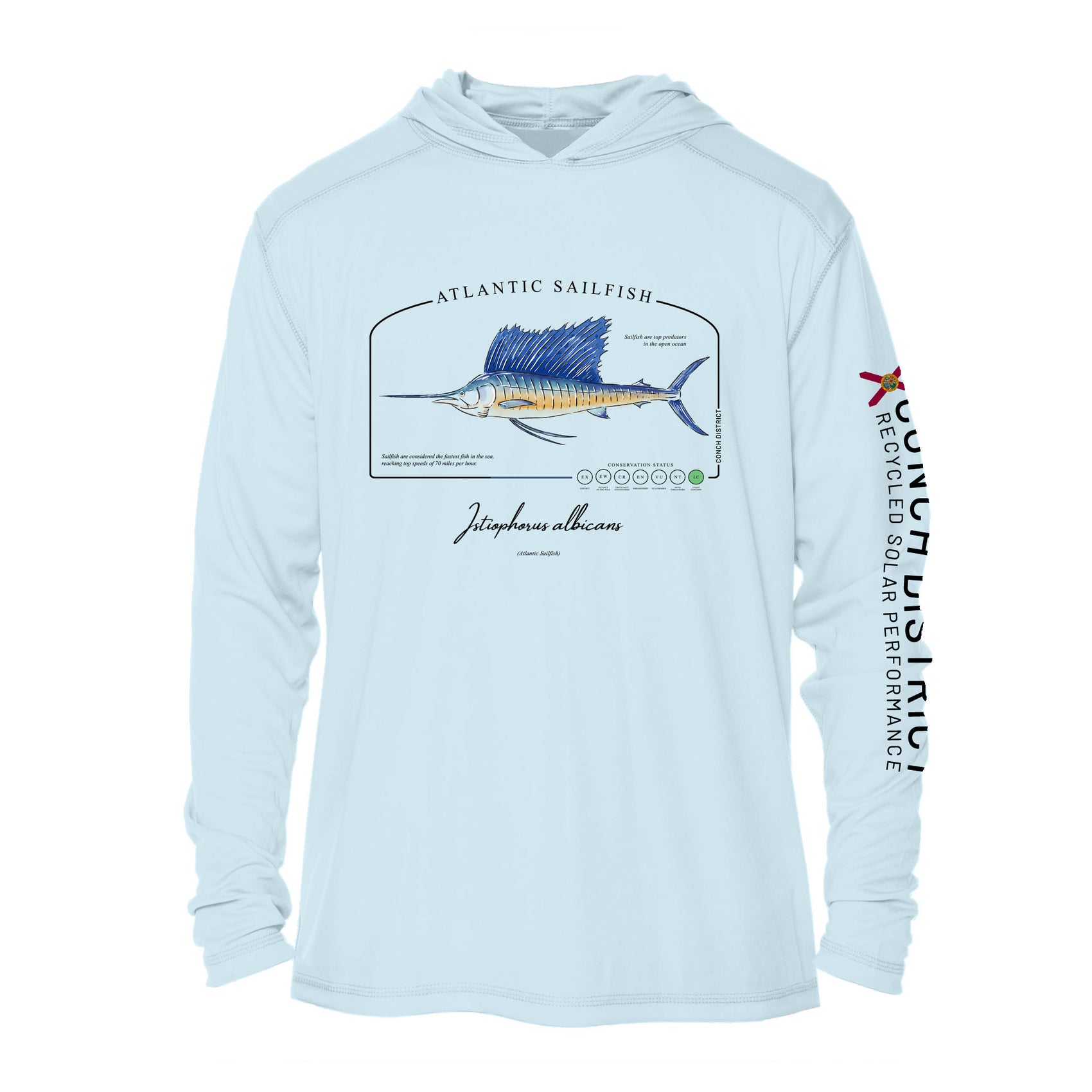 Atlantic Sailfish Conservation Status Hoodie | Mens Recycled Solar Performance