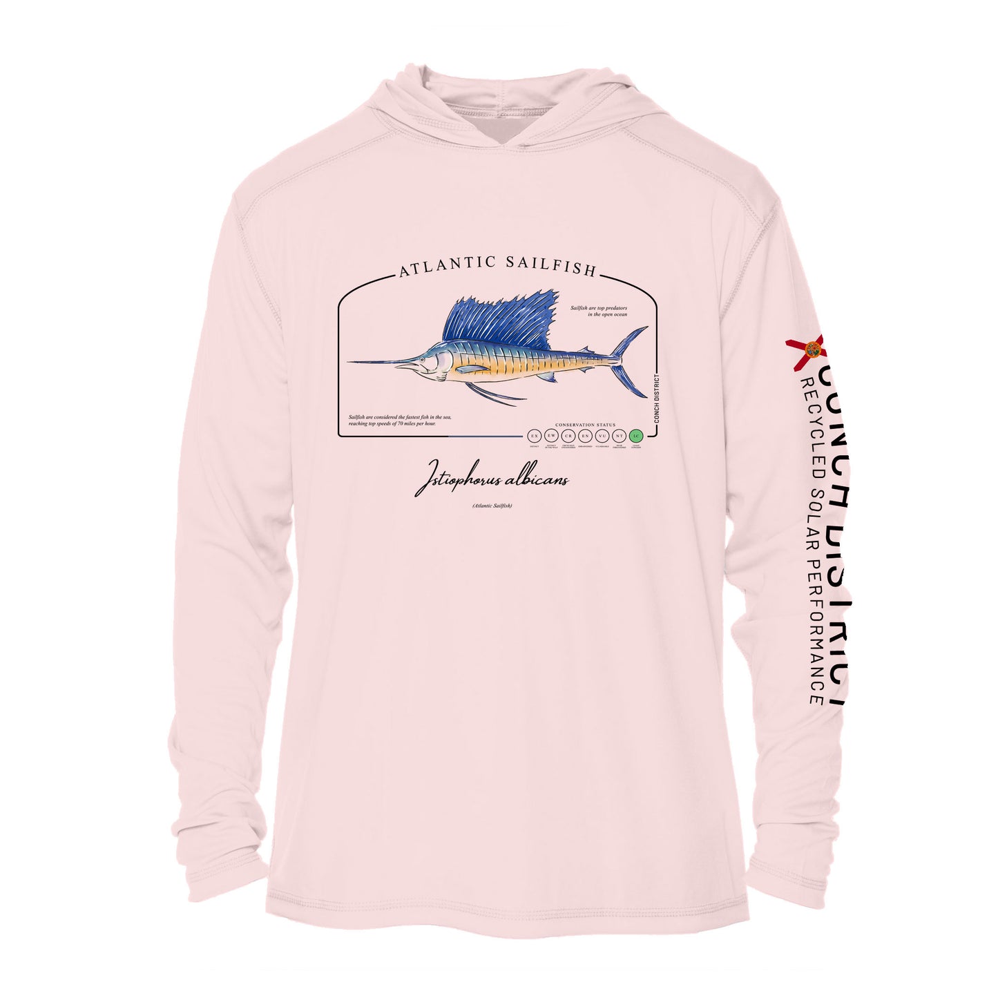 Atlantic Sailfish Conservation Status UPF 50+ Sun Protection Hoodie Youth