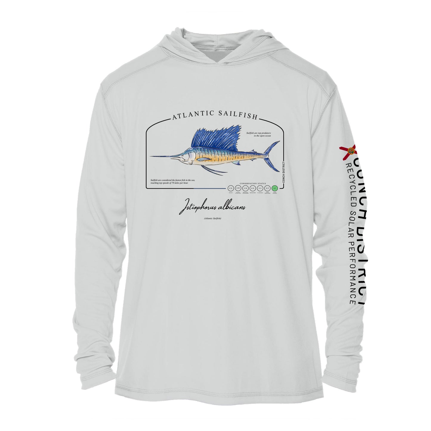 Atlantic Sailfish Conservation Status Hoodie | Mens Recycled Solar Performance