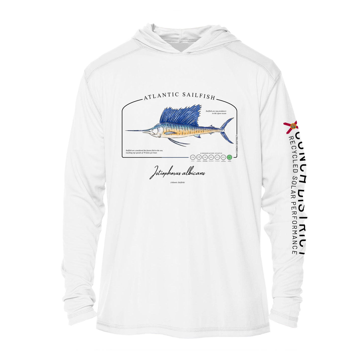 Atlantic Sailfish Conservation Status UPF 50+ Sun Protection Hoodie Youth