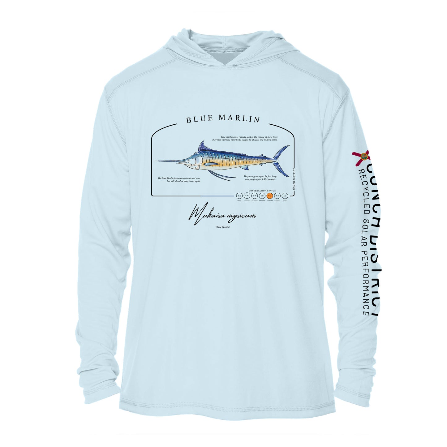 Blue Marlin Conservation Status UPF 50+ Sun Protection Hoodie Youth