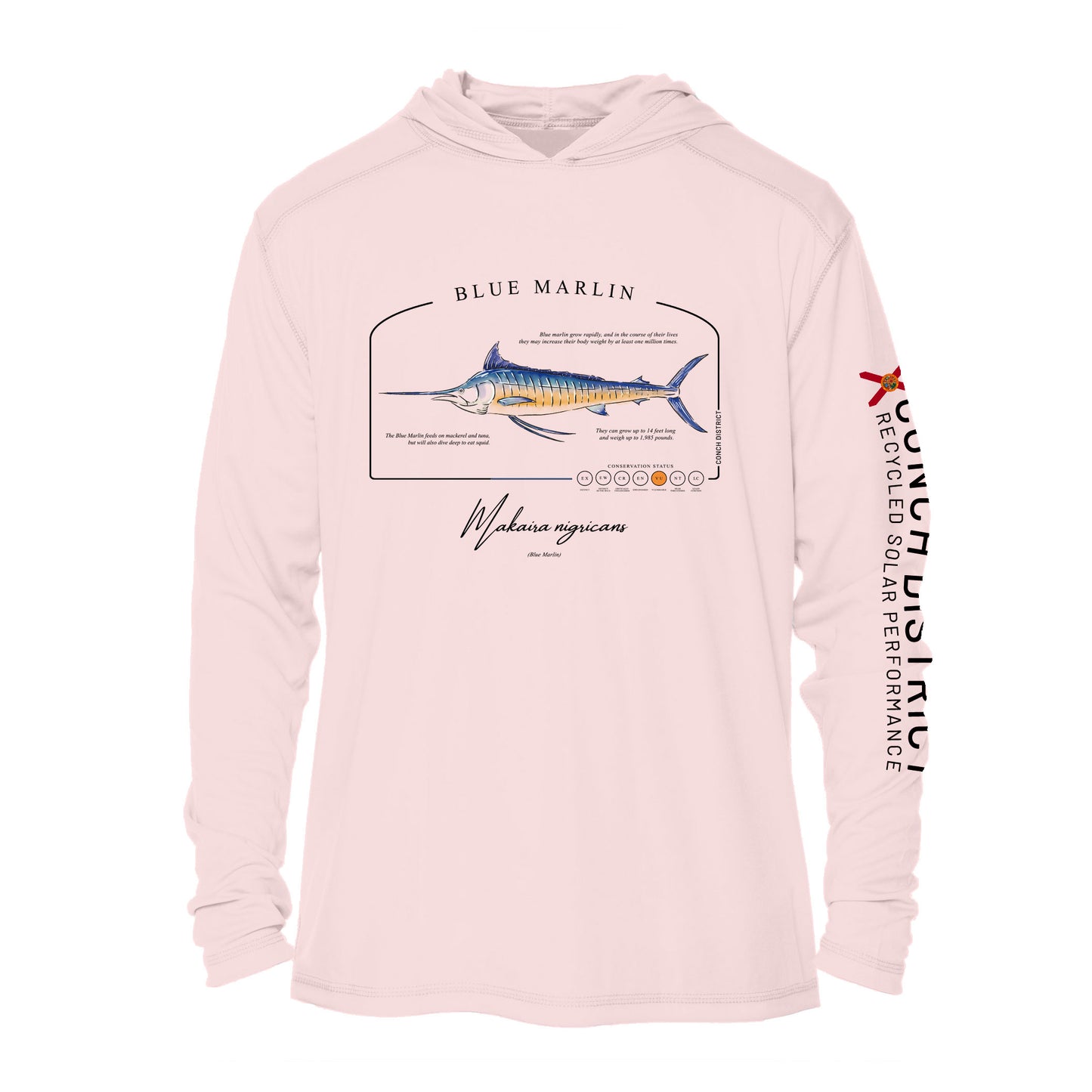 Blue Marlin Conservation Status UPF 50+ Sun Protection Hoodie Youth