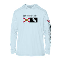 Conch District Florida Flag Logo Hoodie | Mens Recycled Solar Performance