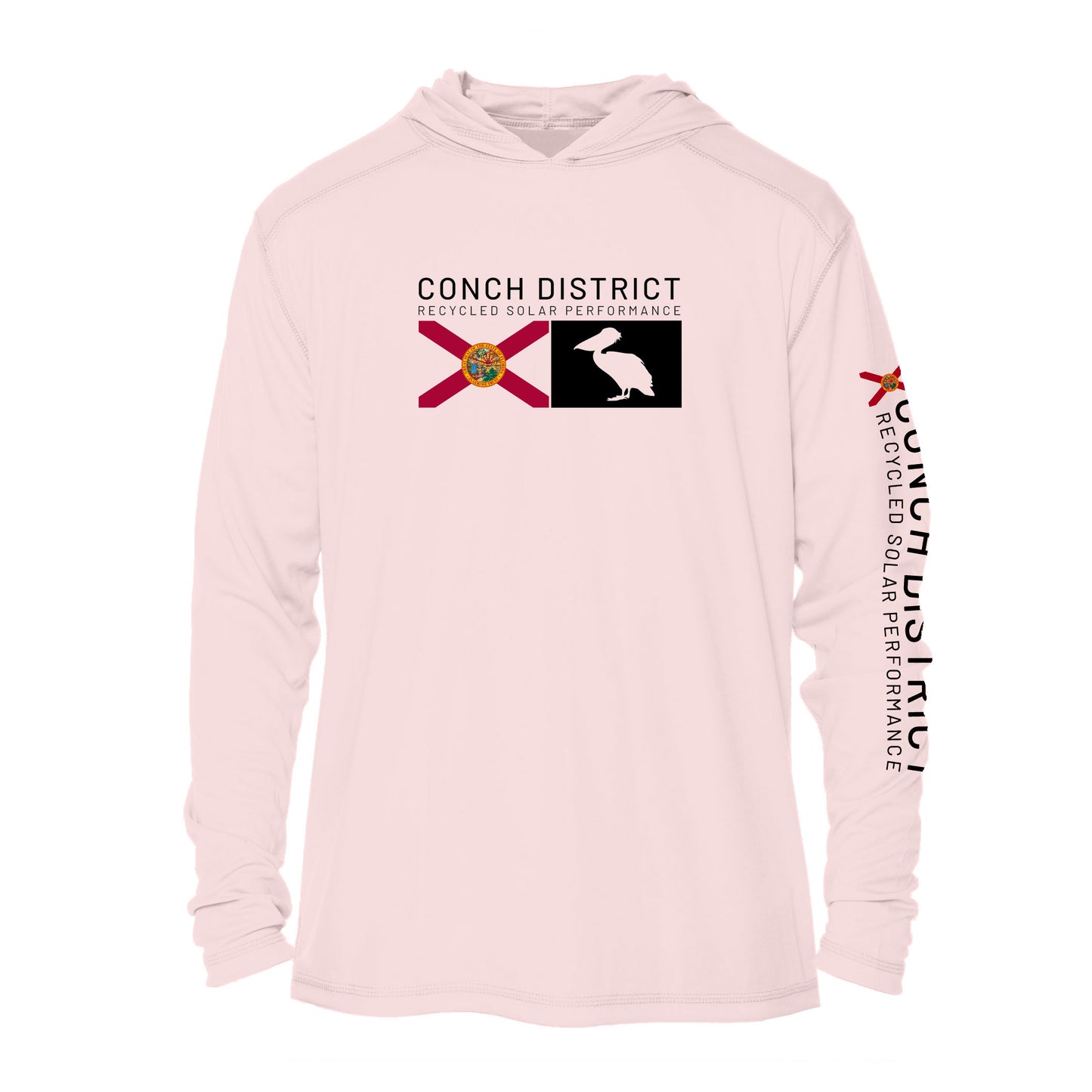 Conch District Florida Flag Logo UPF 50+ Sun Protection Hoodie Youth