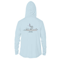 Custom Boat Drawing | Men’s Recycled Sun Hoodie – Lightweight UPF 50+ Protection