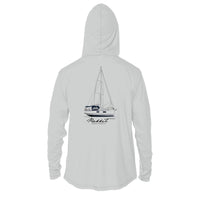 Custom Boat Drawing | Men’s Recycled Sun Hoodie – Lightweight UPF 50+ Protection