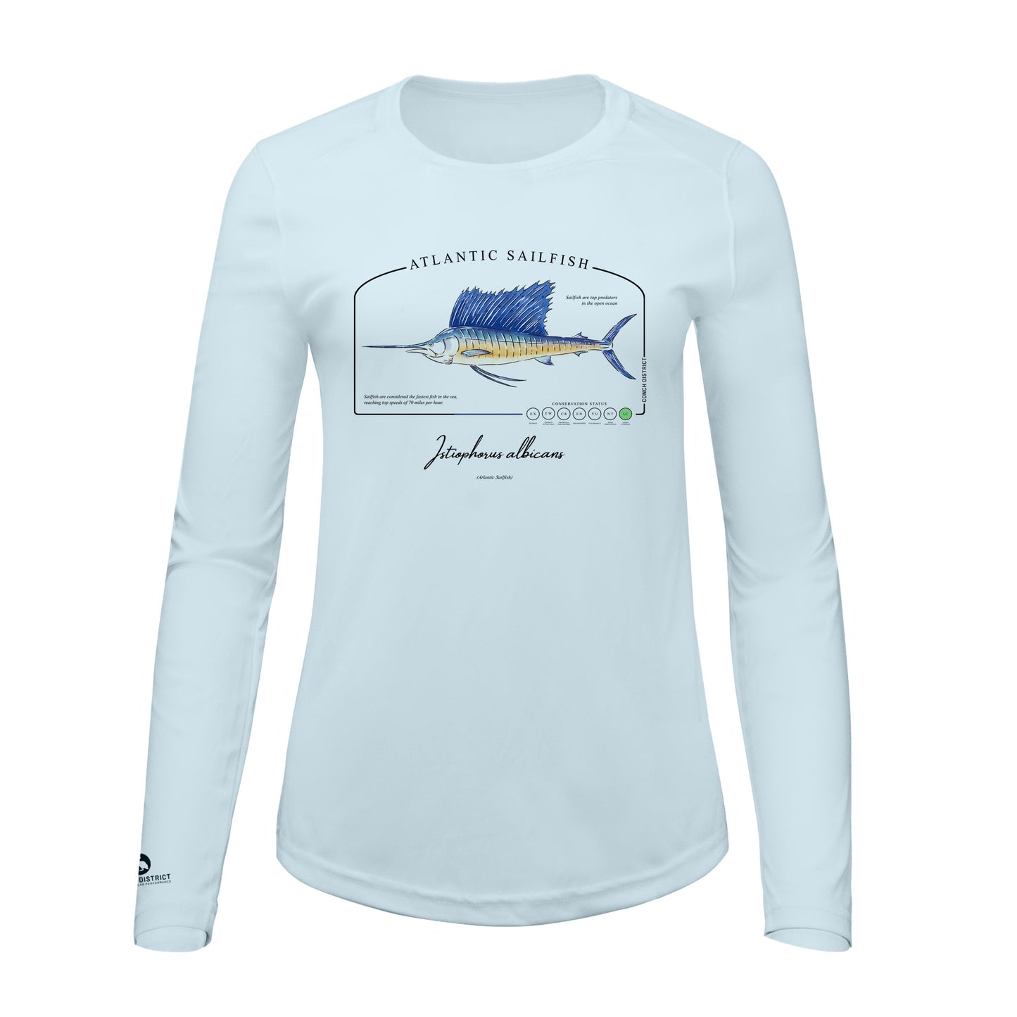 Atlantic Sailfish Conservation Status Shirt | Womens Recycled Solar Performance