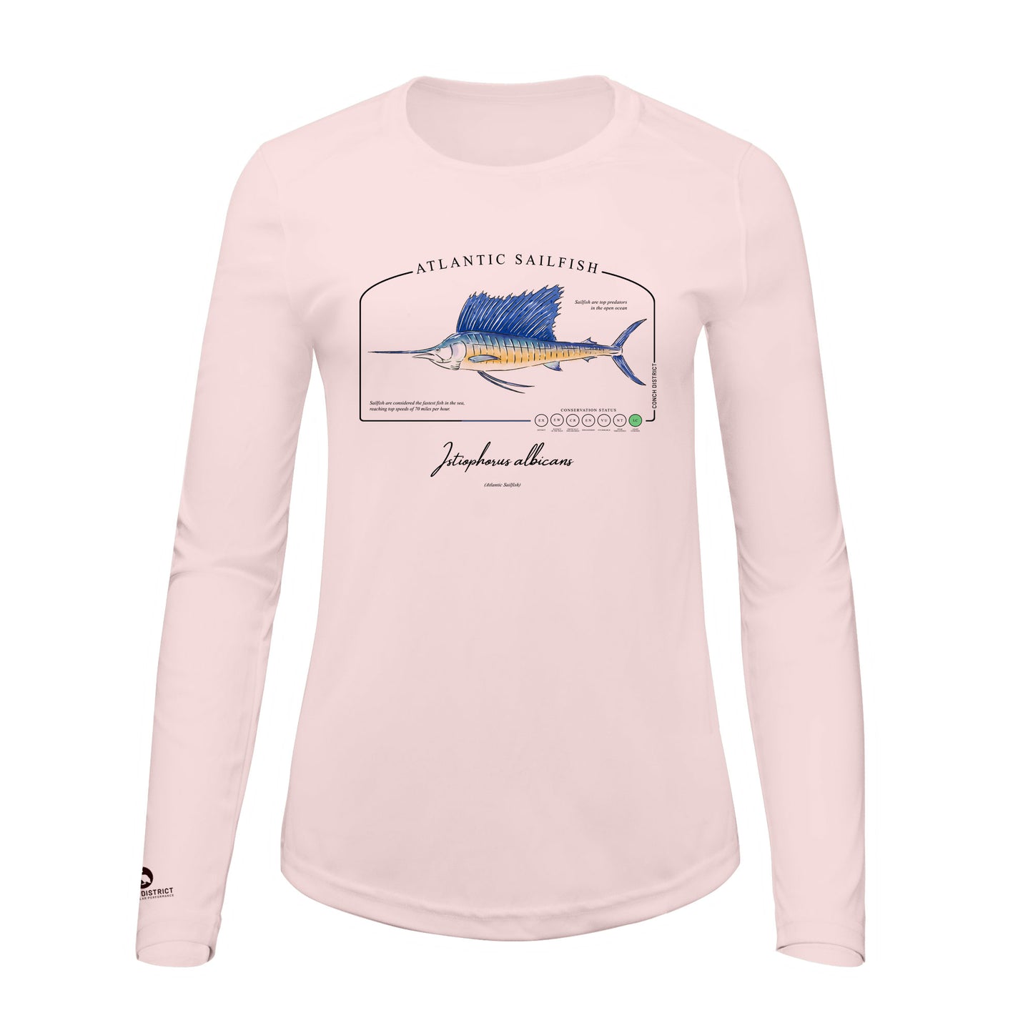 Atlantic Sailfish Conservation Status Shirt | Womens Recycled Solar Performance