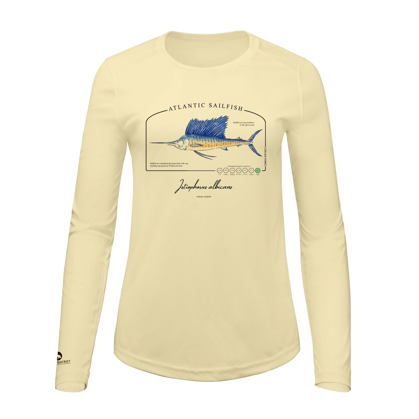 Atlantic Sailfish Conservation Status Shirt | Womens Recycled Solar Performance