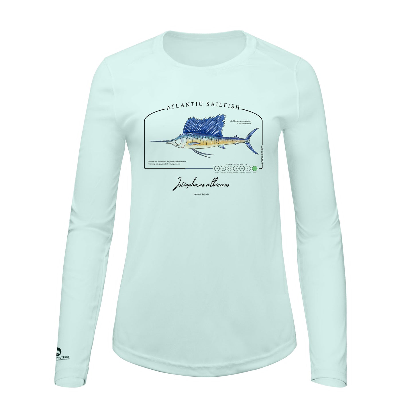 Atlantic Sailfish Conservation Status Shirt | Womens Recycled Solar Performance