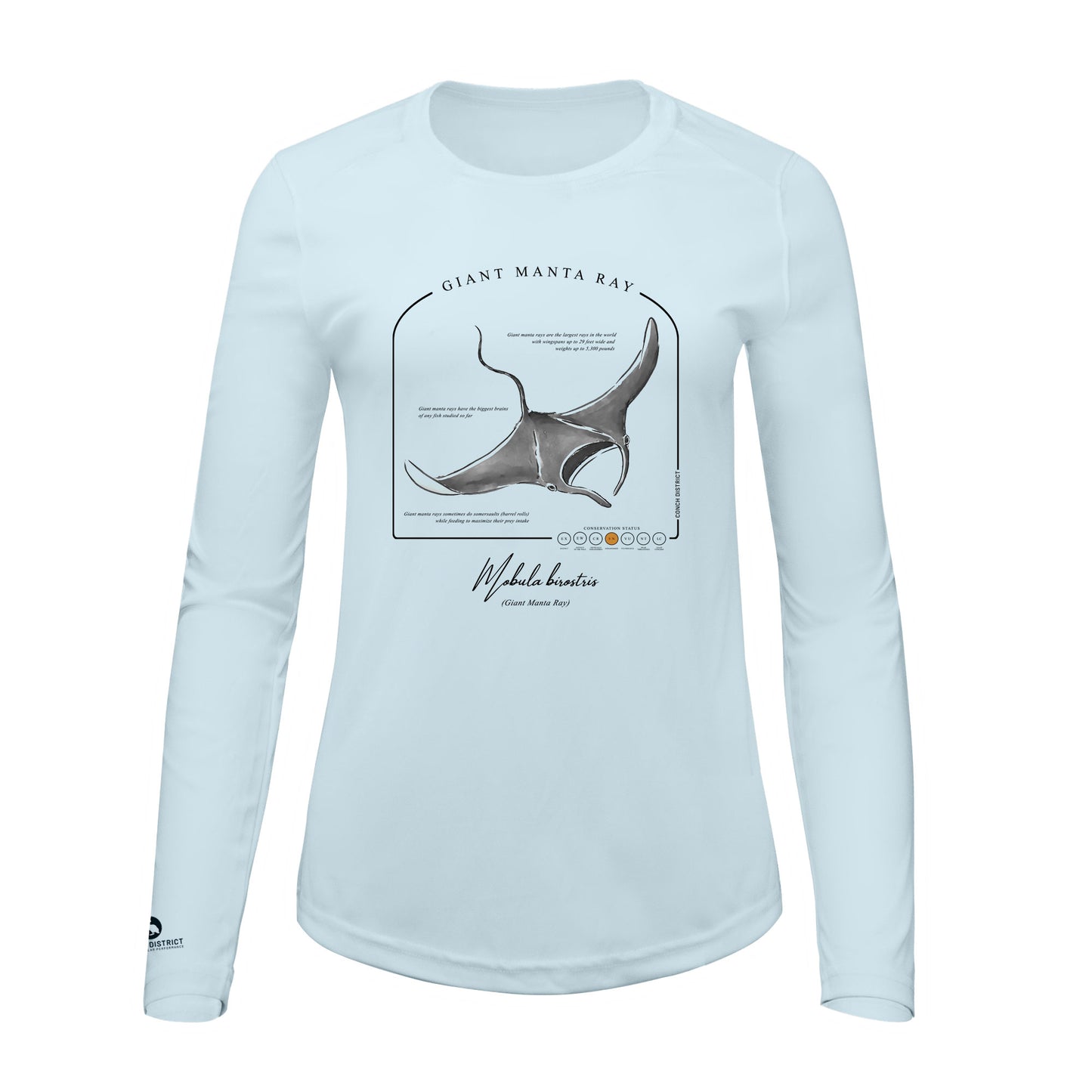 Giant Manta Ray Conservation Status Shirt | Womens Recycled Solar Performance