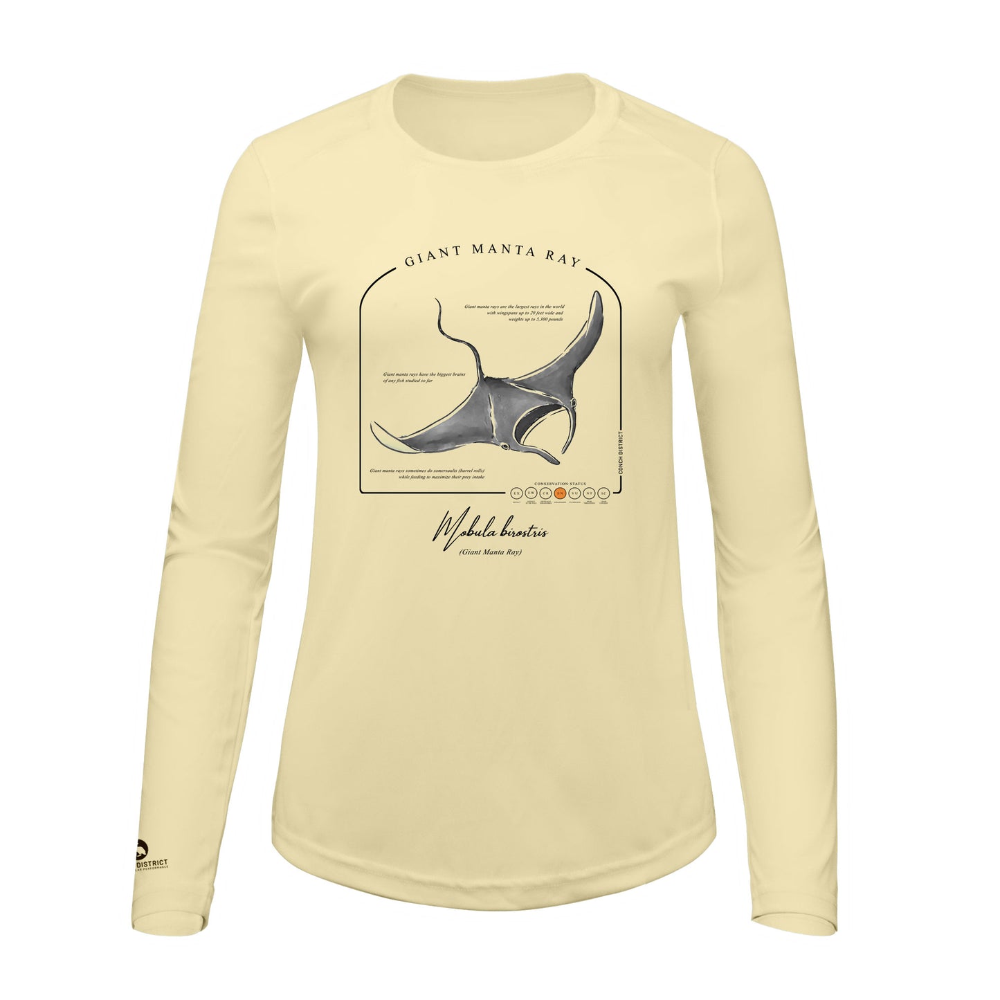 Giant Manta Ray Conservation Status Shirt | Womens Recycled Solar Performance
