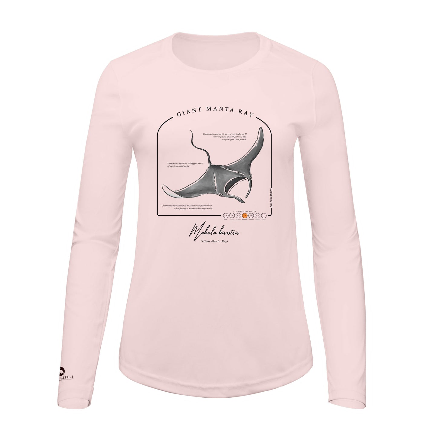 Giant Manta Ray Conservation Status Shirt | Womens Recycled Solar Performance