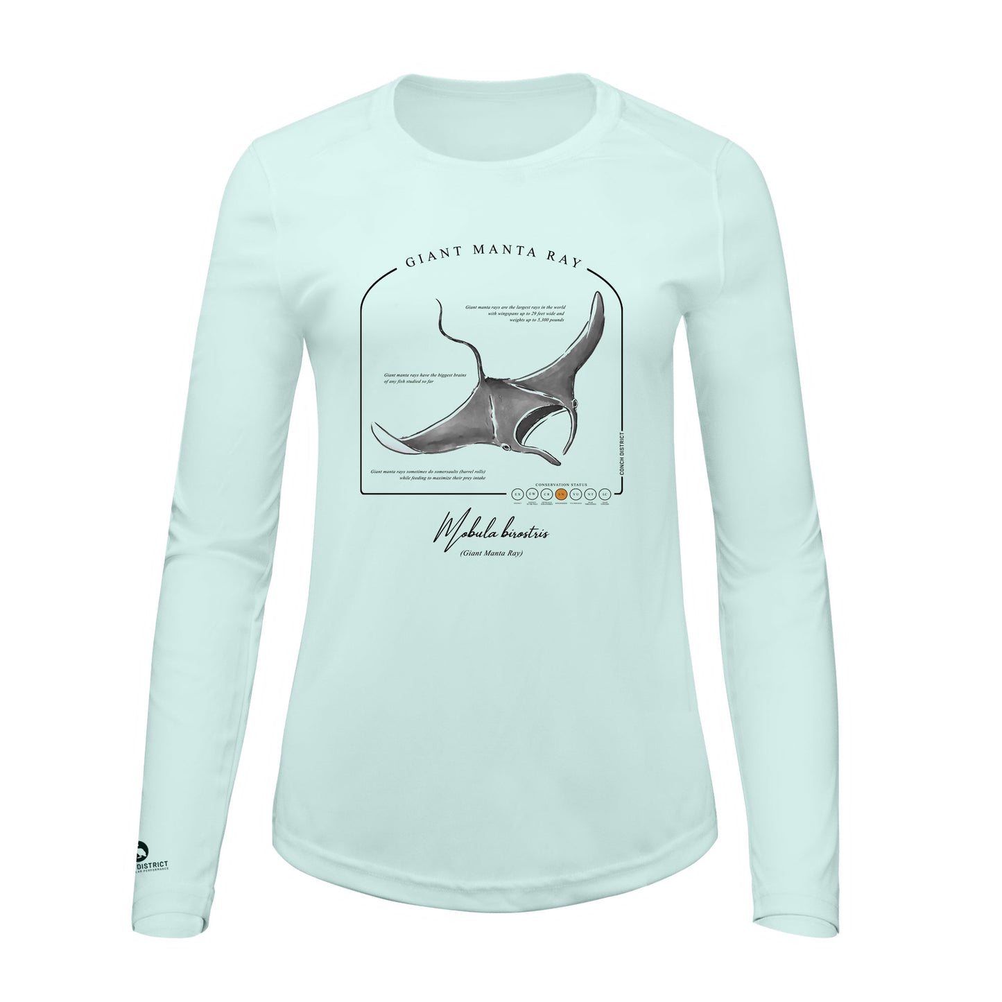 Giant Manta Ray Conservation Status Shirt | Womens Recycled Solar Performance