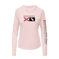 Conch District Florida Flag Logo Hoodie | Womens Recycled Solar Performance