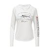 Blue Marlin Conservation Status Hoodie | Womens Recycled Solar Performance