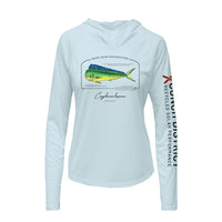 Mahi Mahi Dolphinfish Conservation Status Hoodie | Womens Recycled Solar Performance
