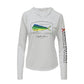 Mahi Mahi Dolphinfish Conservation Status Hoodie | Womens Recycled Solar Performance
