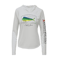 Mahi Mahi Dolphinfish Conservation Status Hoodie | Womens Recycled Solar Performance